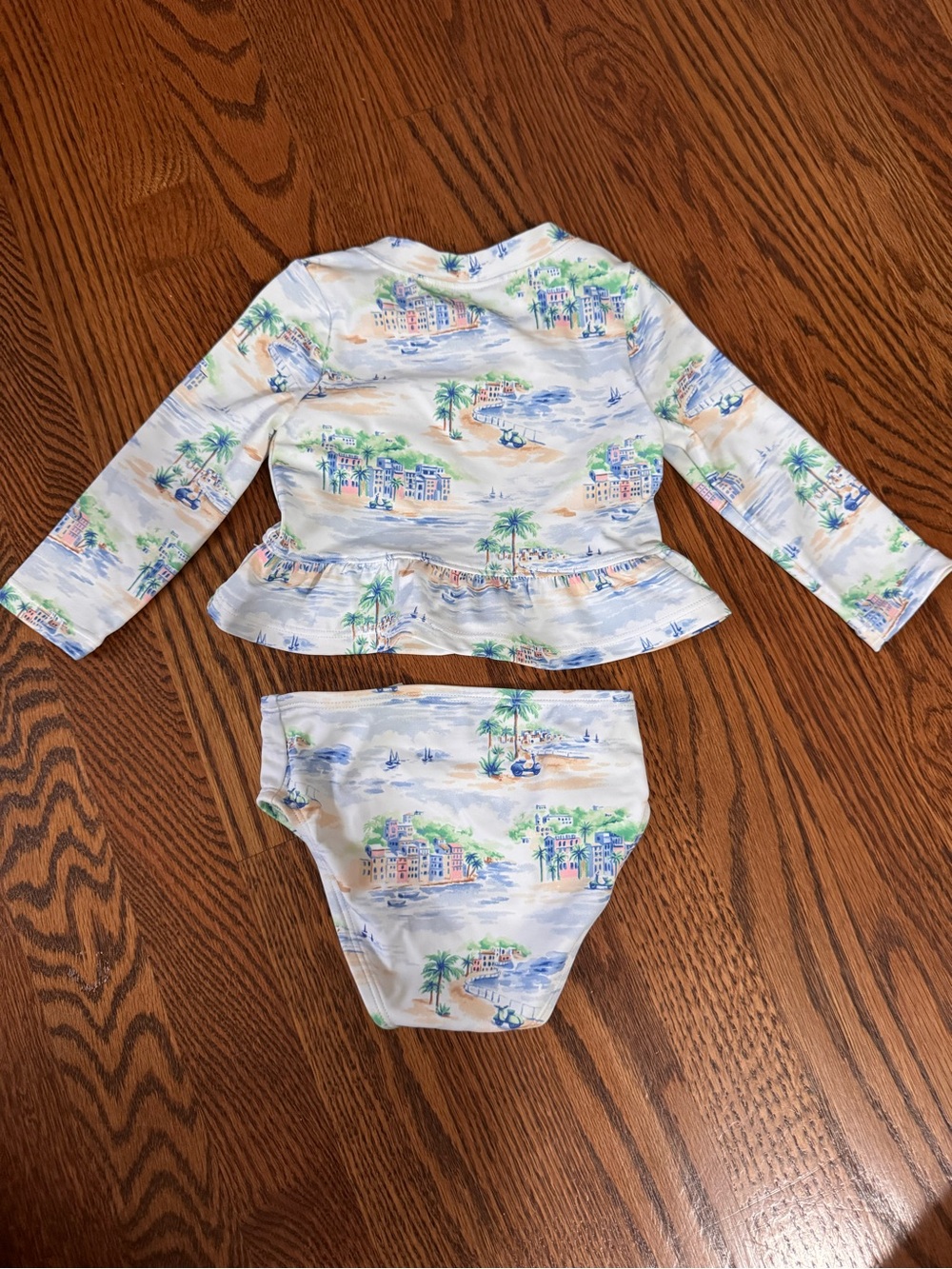Janie and Jack Coastal Print Rash Guard Swim Set | 6–12 Months